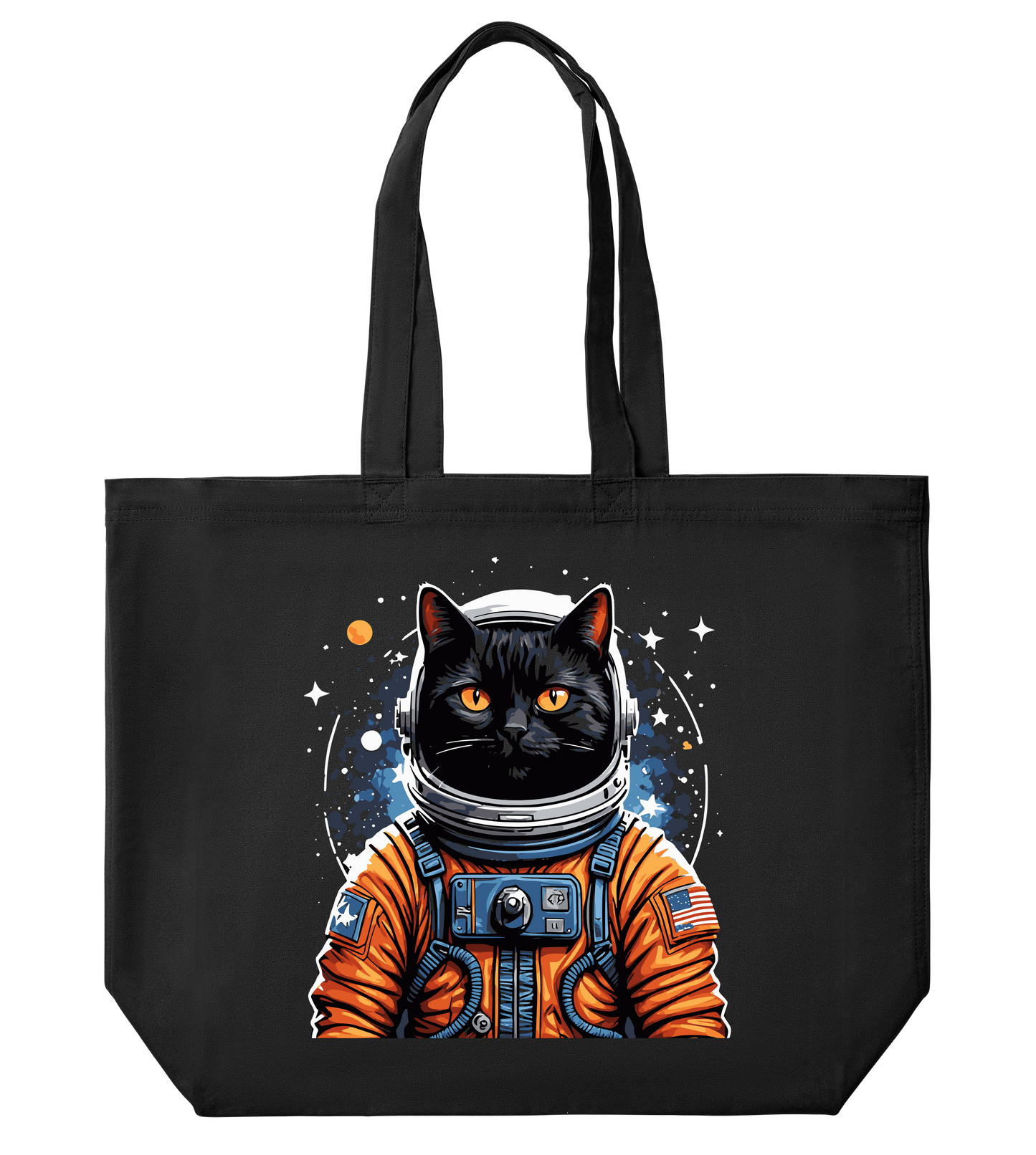 Canvas Large Tote - Space Cat (Single Sided)